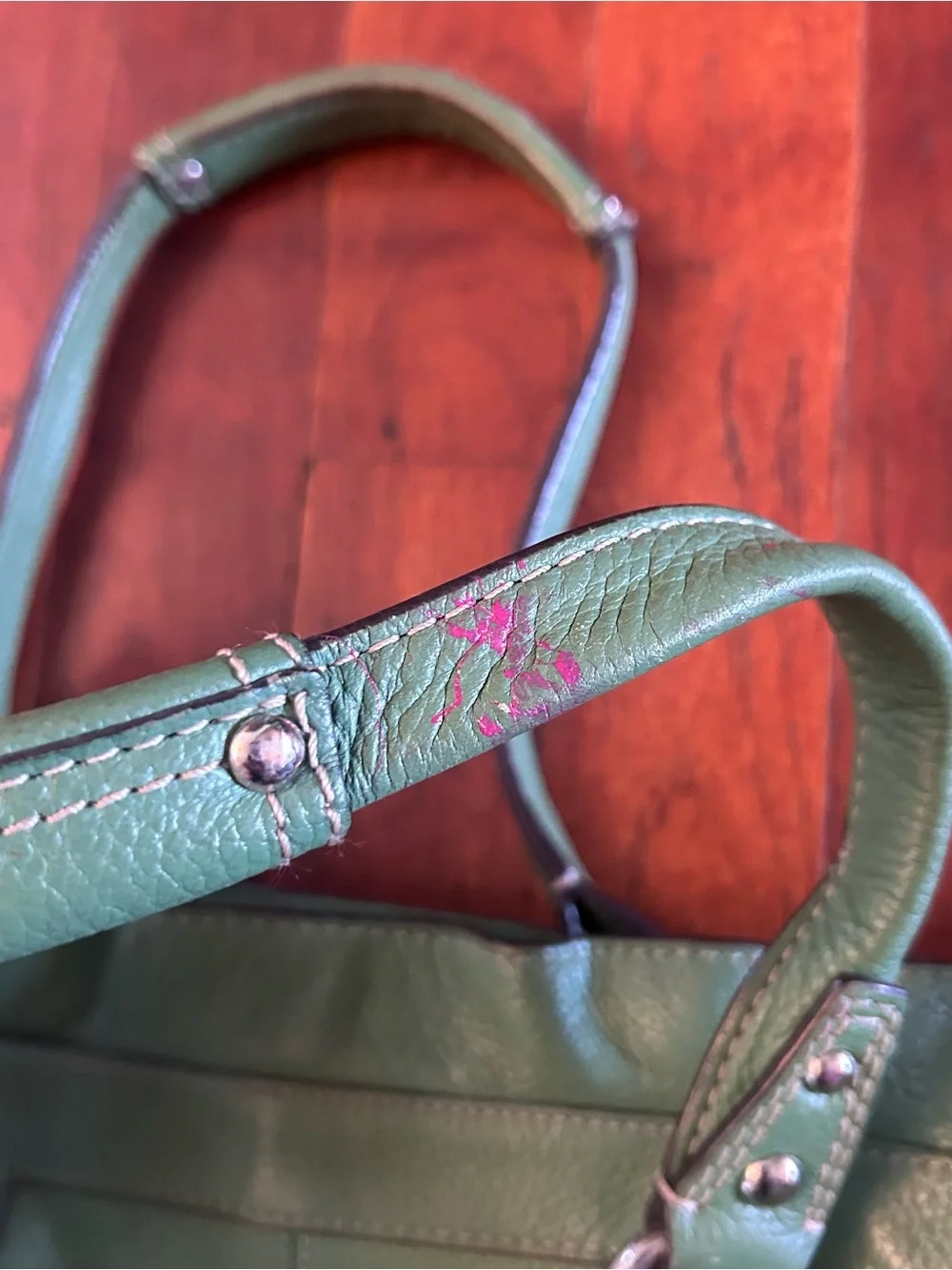 Vintage Coach Penelope F14686 Green Pebbled Leather Satchel Shoulder Bag Purse